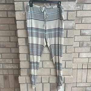 NWT Chaser Blue Strip Pants with Ruching on Side